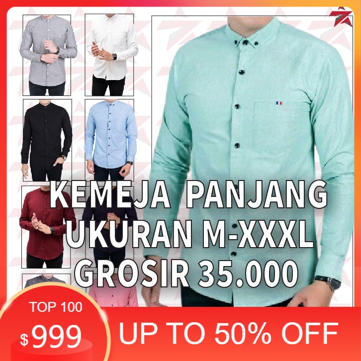 Trend kemeja pria terbaru 2022- kemeja pria lengan panjang- baju putih polos- kemeja hitam polos pri