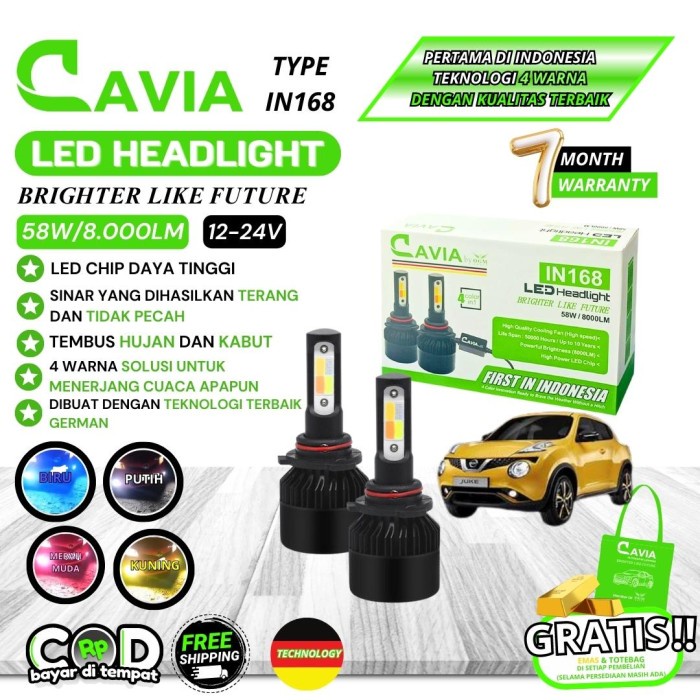 CAVIA-LAMPU LED 4 WARNA NISSAN JUKE TERANG TEMBUS KABUT&HUJAN