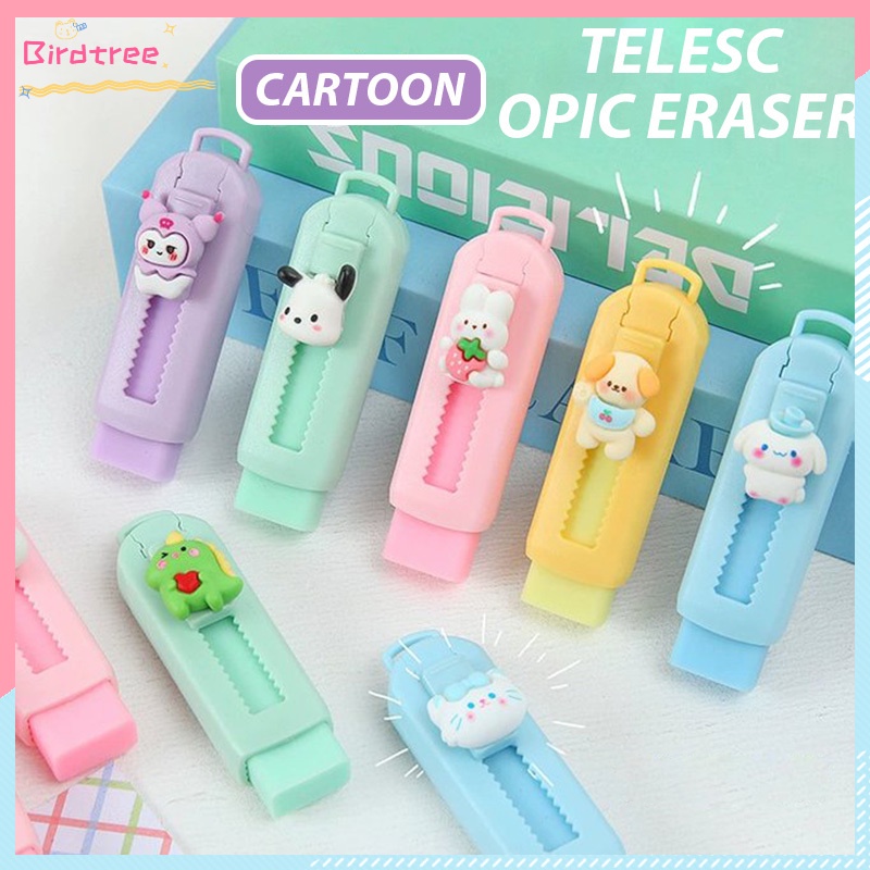 

[Readystock❤️COD]Penghapus Sanrio Kartun Lucu Warna Macaron Telescopic Push And Pull Ujian Siswa 4B