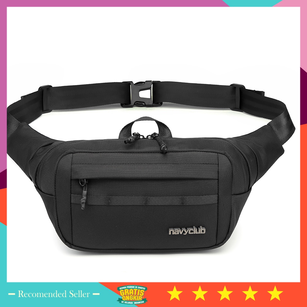 Tas Pria keren Casual BRanded Premium Murah Original kuat - Navy Club Tas Pinggang Waist Bag HHF - T