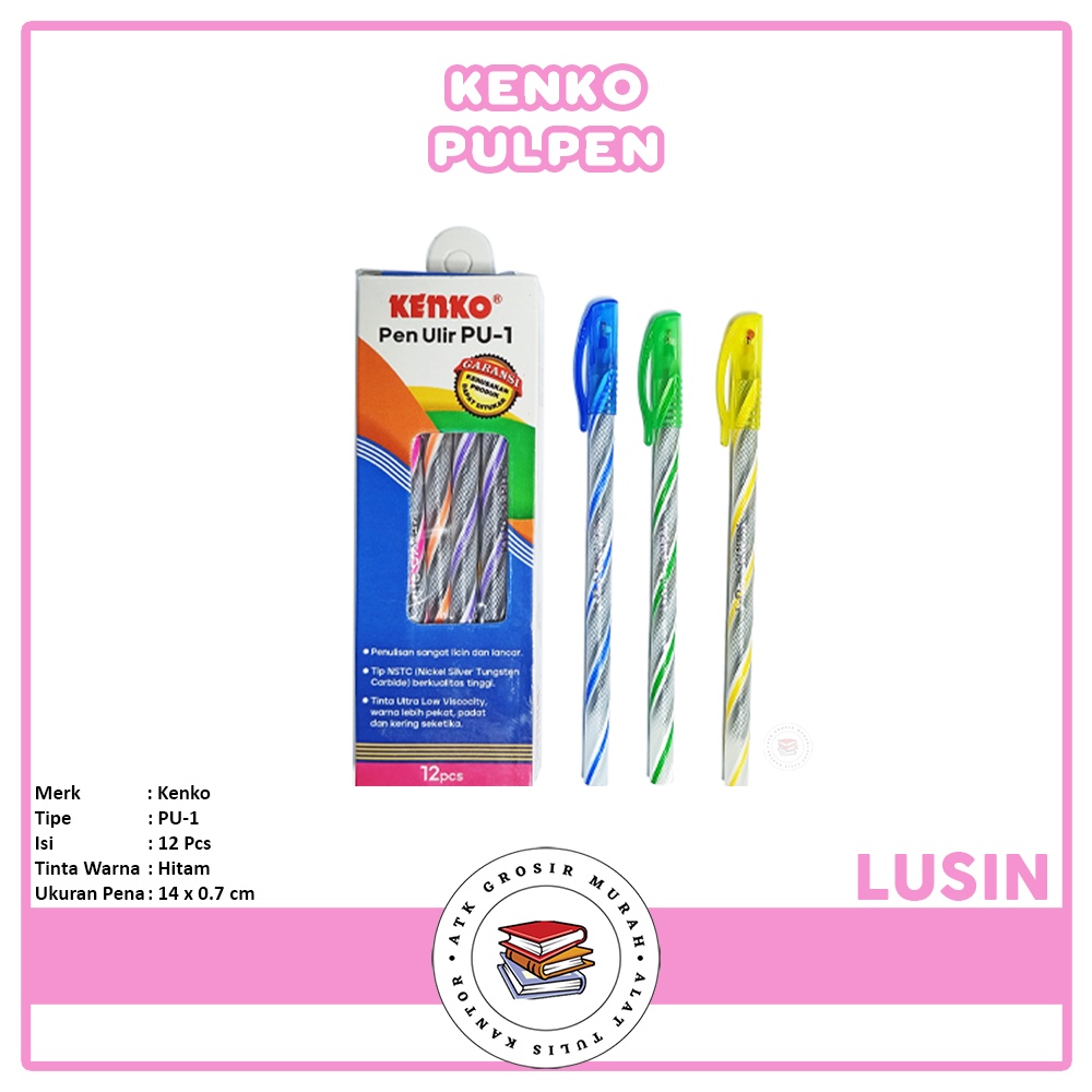 

Kenko - Pulpen Pen Ulir PU-1 Hitam - Lusin