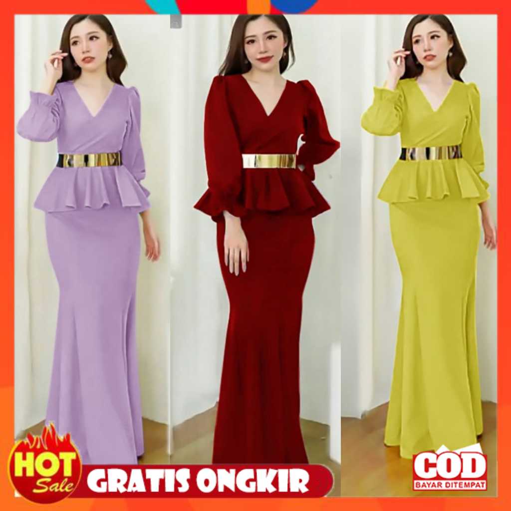 KAIN ADEM HALUS TEBAL / LooWear Dress Pesta Wanita Mewah Bahan Scuba Premium Terbaru / Gaun Scuba Ma