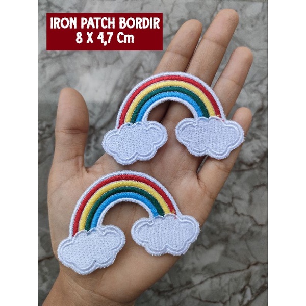 Bordir ( Tinggal Setrika ) Emblem Bordir Premium Pelangi Iron Patch Bordir Rainbow Patch Iron Bordil