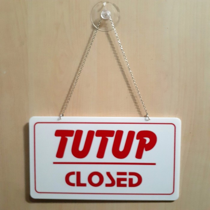 

Acrylic sign OPEN CLOSED putih