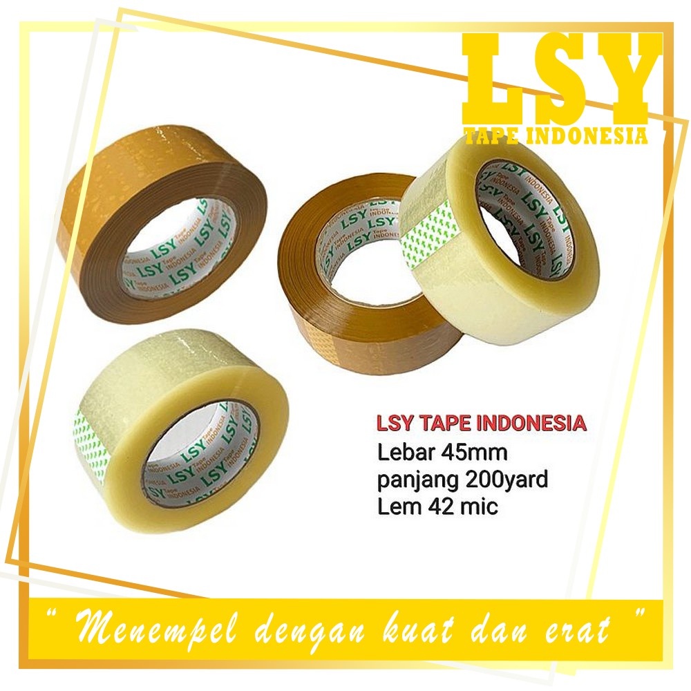 

LSY Lakban Bening 45mm x 200yard Full | Lakban Perekat Ketebalan 42mic