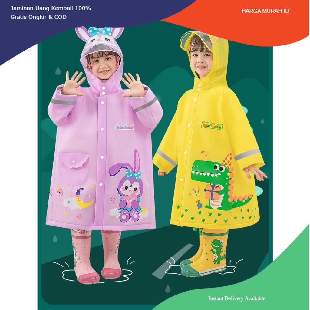 Jas Hujan Anak Perempuan Laki-laki Balita Bayi Siswa Jas Hujan Anak Kecil Perempuan Laki-laki Jas Hu