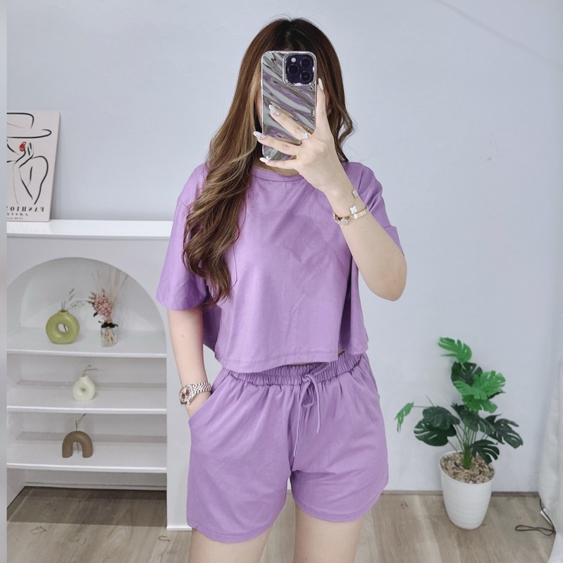 One Set Crop | Setelan Wanita Crop Top | STL A003 By Blouse For You