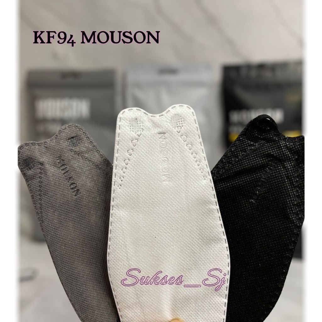RB Masker Mouson KF94 Putih Hitam Abu per pack isi 10 pcs Original/Kf94 Mouoson/KF94 Hitam Putih/KF9