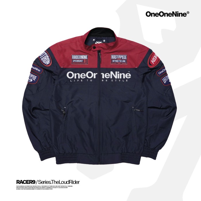 HOODIE- JACKET RACERNINE LOUD RIDER NAVY RED SERIES | KSR ONEONENINE - S