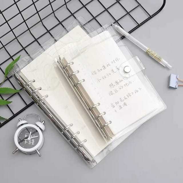 

17A. 6 ring binder transparan A5 A6 - journal planner notebook buck tulip catatan polos ［thehanscorner］