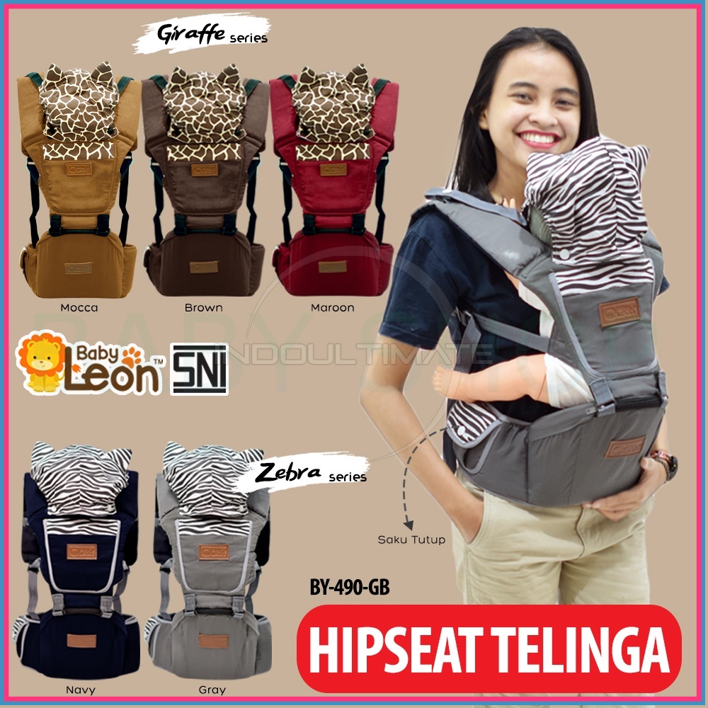 BABY LEON 5in1 Way Gendongan Hipseat + Penutup Kepala Baby Carrier Gendongan Duduk Bayi BY-479 Gendo
