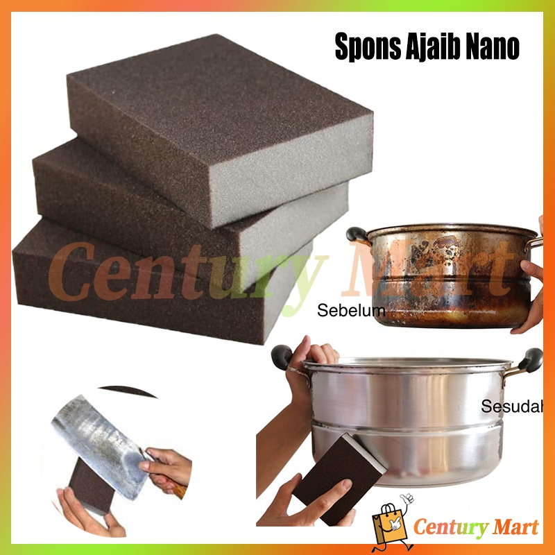 Spons Ajaib Nano/ Spons Pembersih Kerak /Kerak Spon Nano Magic Penghilang /panci penggorengan nano s
