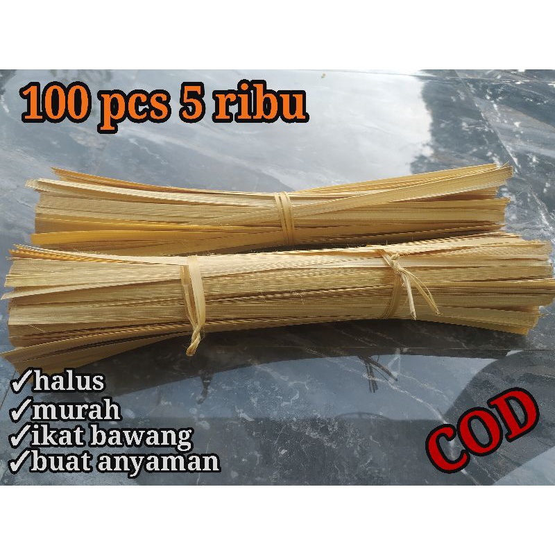 100 pcs iratan bambu  untuk anyaman, grosir iratan hampers pengrajin bambu iratan besek sovenir pern