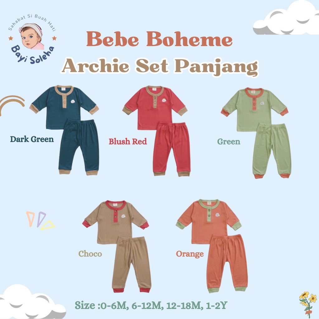 [BS] Bebe Boheme Baju Panjang / Archie Long Set / Set Panjang Anak