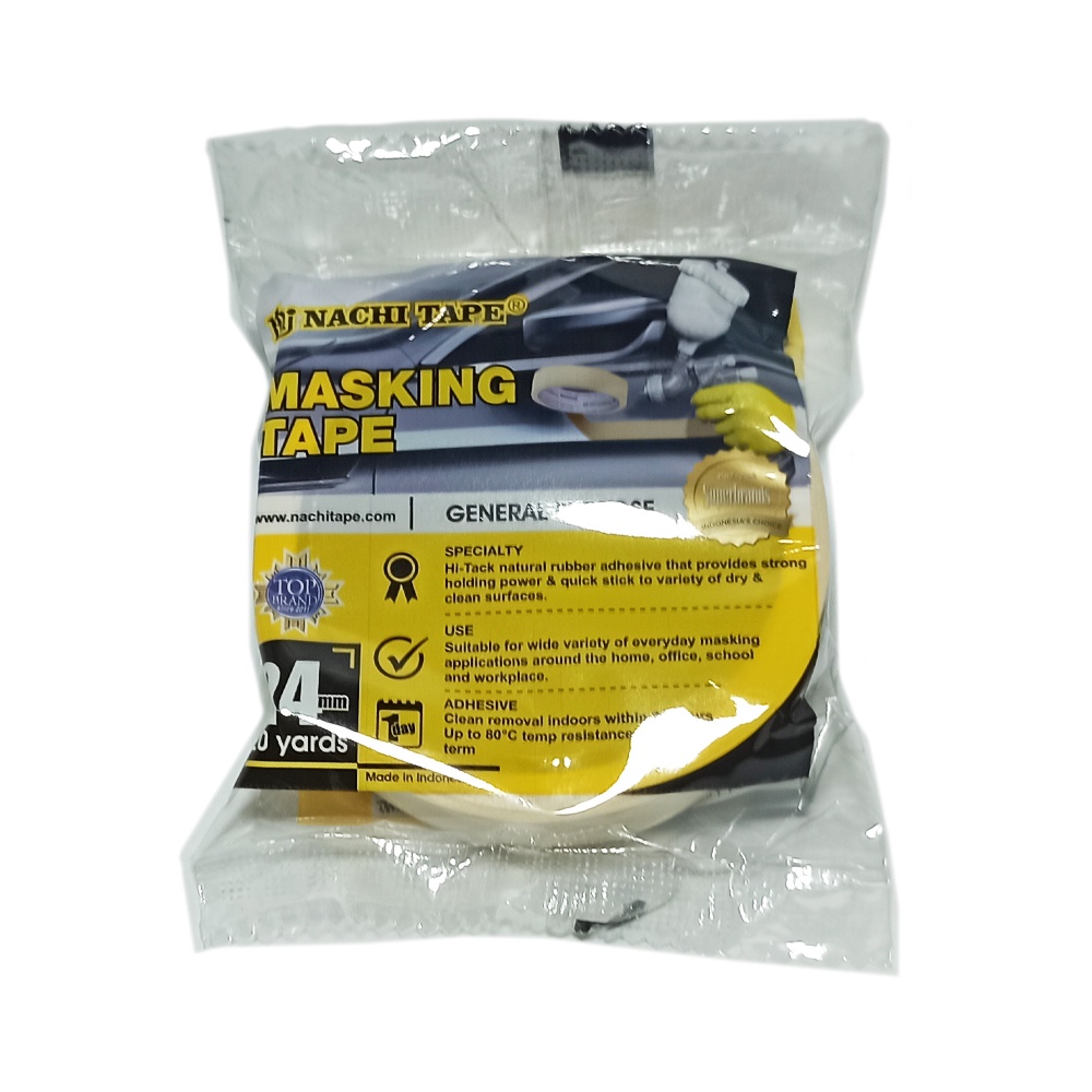 

Nachi - Masking Tape 24mm Lakban Kertas Plakban Selotip Isolasi Solasi - roll