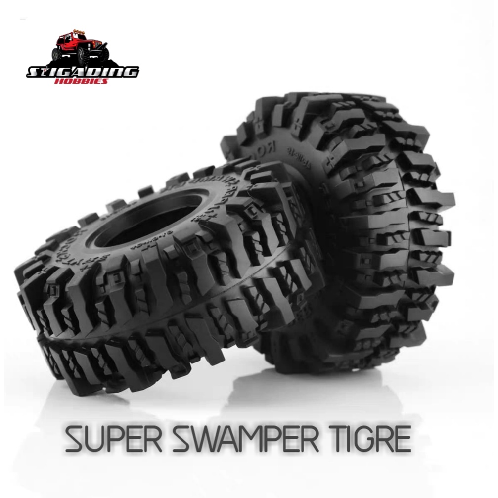 4 PCS 1.9 SOFT TIRE SUPER SWAMPER TIGRE 118x45mm RC ADVENTURE 1/10