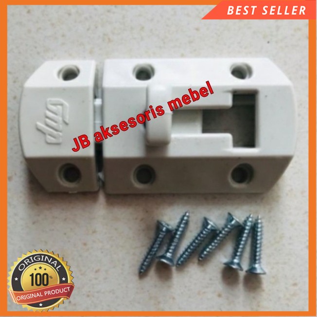 GRENDEL SLOT PLASTIK PVC / GRENDEL PINTU KAMAR MANDI