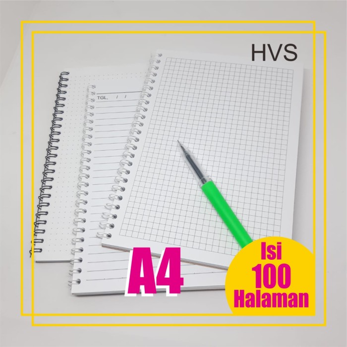 

Note Book A4 Buku Catatan Notebook Journal Book Blank Grid Line Dotted - hitam-brown, polos