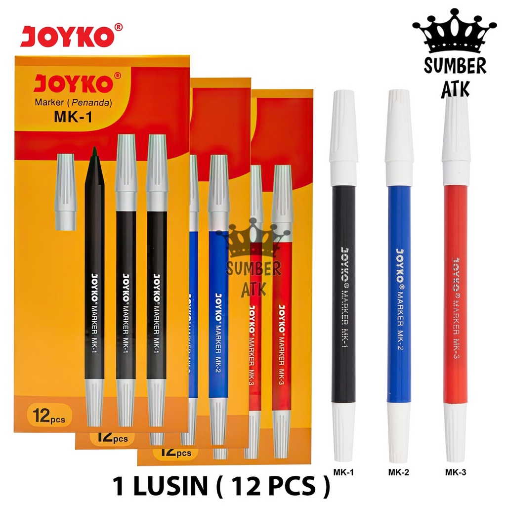 

Marker / Penanda / Spidol Joyko Hitam MK-1 Biru MK-2 Merah MK-3 1 BOX
