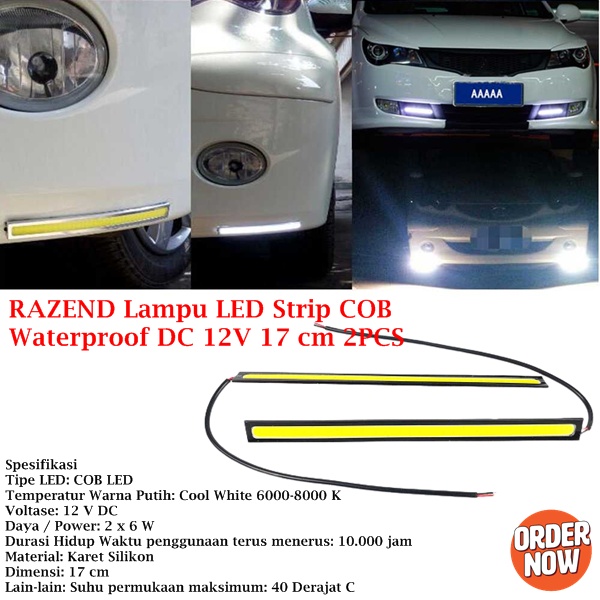 Lampu led strip cob waterproof lampu strip variasi mobil motor 12v