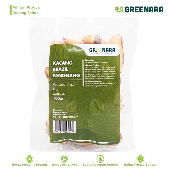 

[KUALITAS PREMIUM] Kacang Brazil Panggang 100gr / Roasted Brazil Nuts Termurah