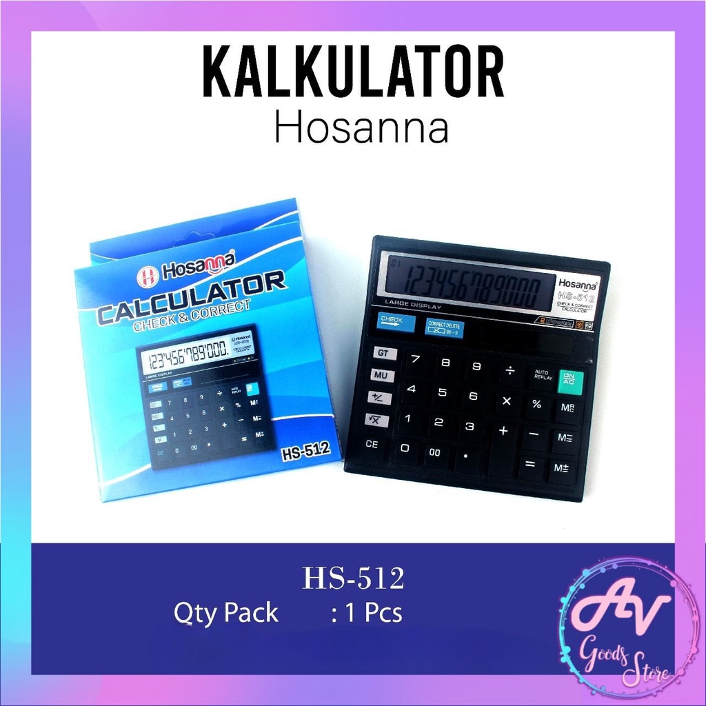 

KALKULATOR HOSANNA 12 DIGIT ANGKA HS512 / KALKULATOR CHECK & CORRECT / CALCULATOR