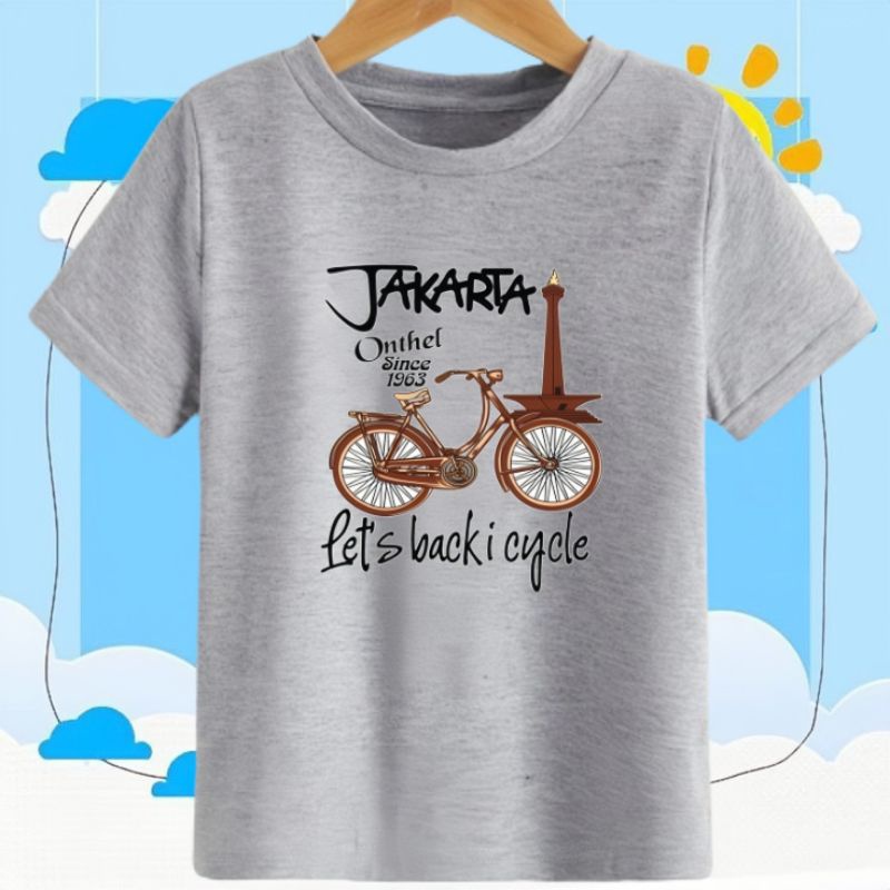 GK - Kaos Anak Sepeda Jakarta ( 2-10 Tahun ) Untuk Cewek Cowok