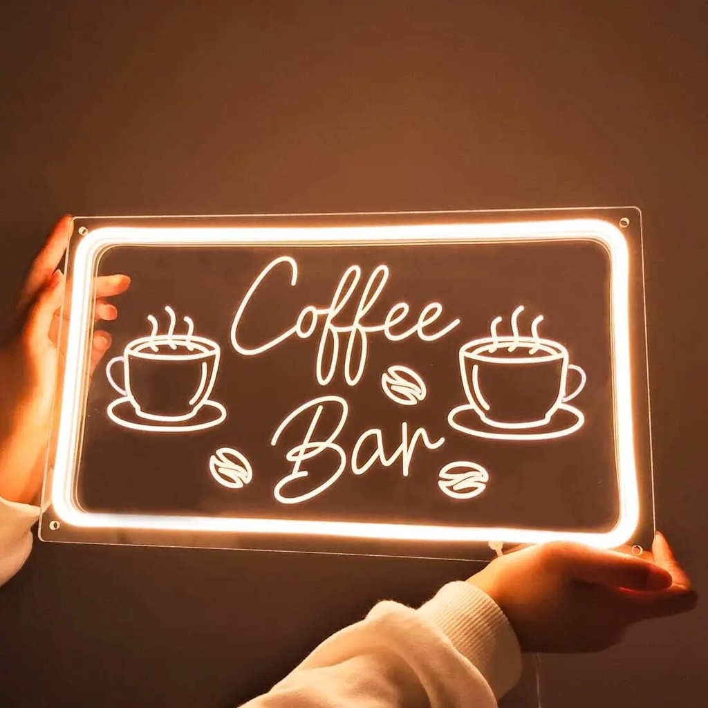 Coffee Bar Neon Sign Light for Restaurant Coffee Shop Cafe Bar Beer Pub Store Ad Display LED Home Bi