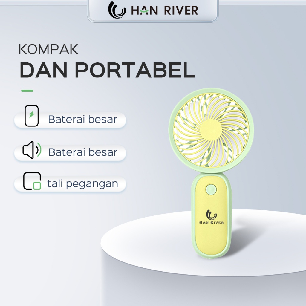 HAN RIVER Kipas Angin Mini Kipas Angin Portable Fan Rechargeable USB