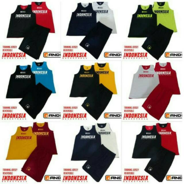 JERSEY SETELAN+CELANA BASKET TIMNAS INDONESIA REVESIBLE BOLAK-BALIK