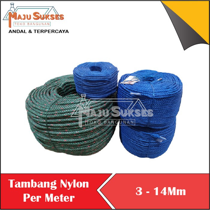 

TALI TAMBANG NYLON NILON PLASTIK 3MM 4MM 5MM 6MM 7MM 8MM 10MM 12MM 14MM