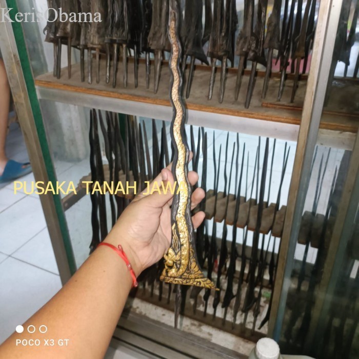 keris sengkelat naga raja kinatah Terlaris PTJ42 antik