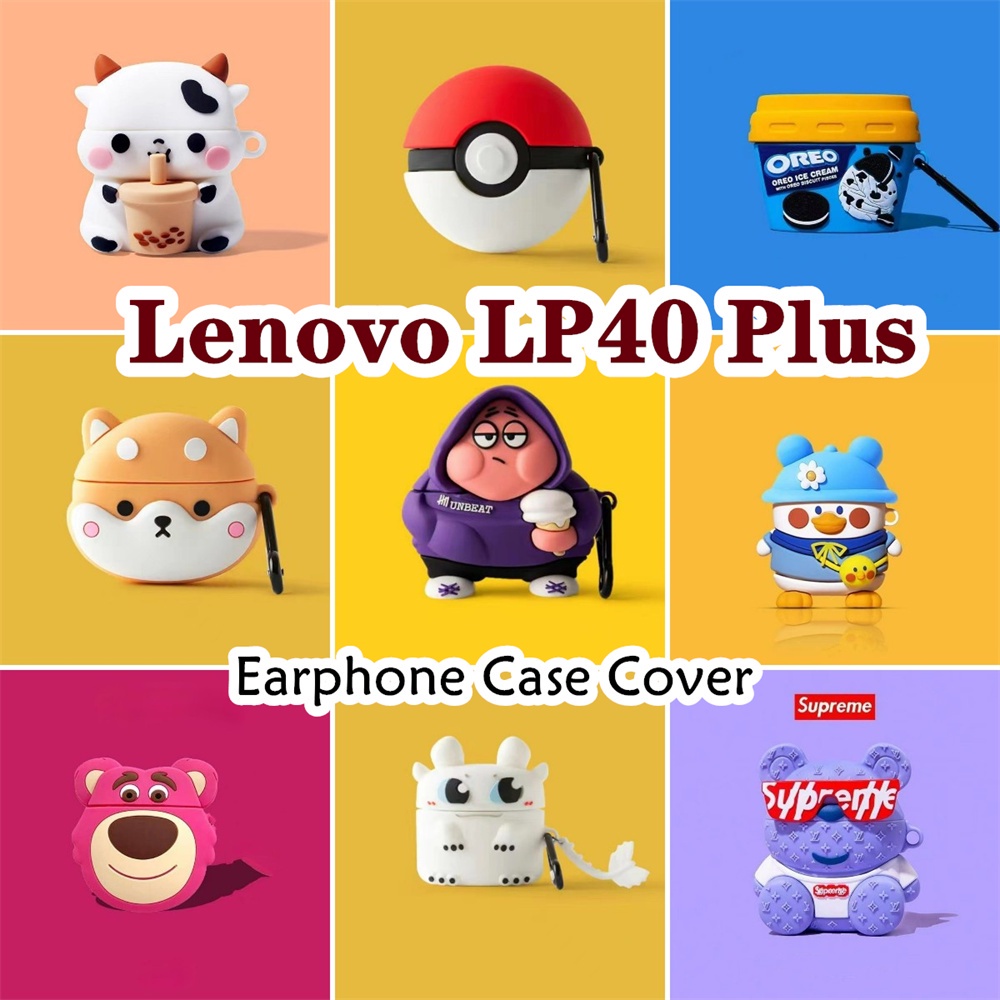 【distinctive】Untuk Lenovo LP40 Plus Case Kartun Briket Soft Silicone Earphone Case Cover NO.1