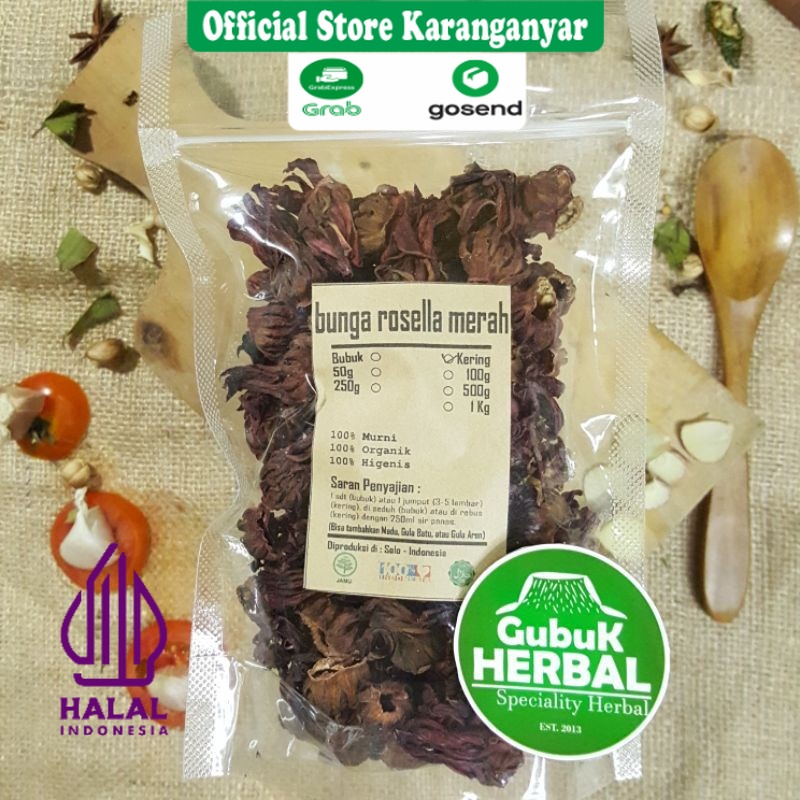 

BUNGA ROSELLA MERAH KERING 1KG / Hibiscus Sabdariffah / MURNI / JSR / REMPAH