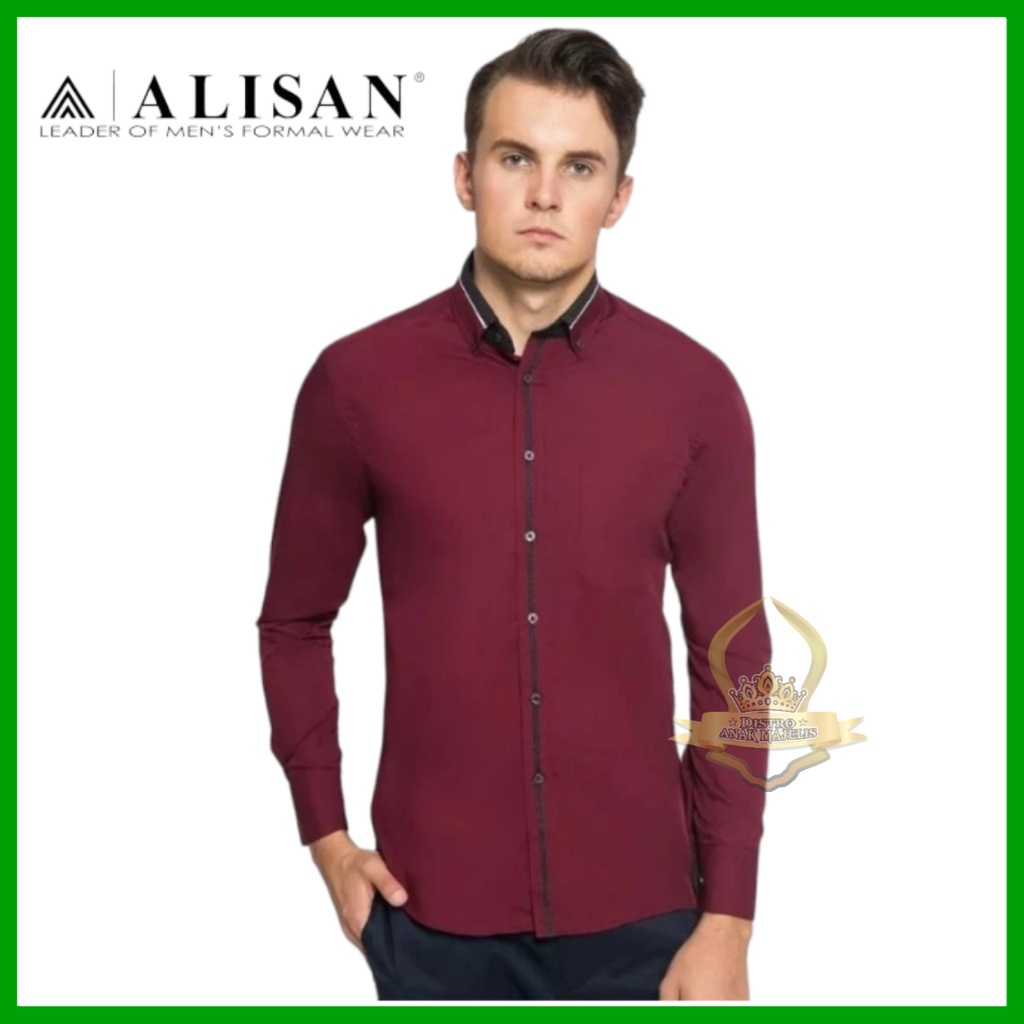 Alisan Slimfit Lengan Panjang / Kemeja Alisan Motif / Alisan Putih / Kemeja Alisan Lengan Panjang / 