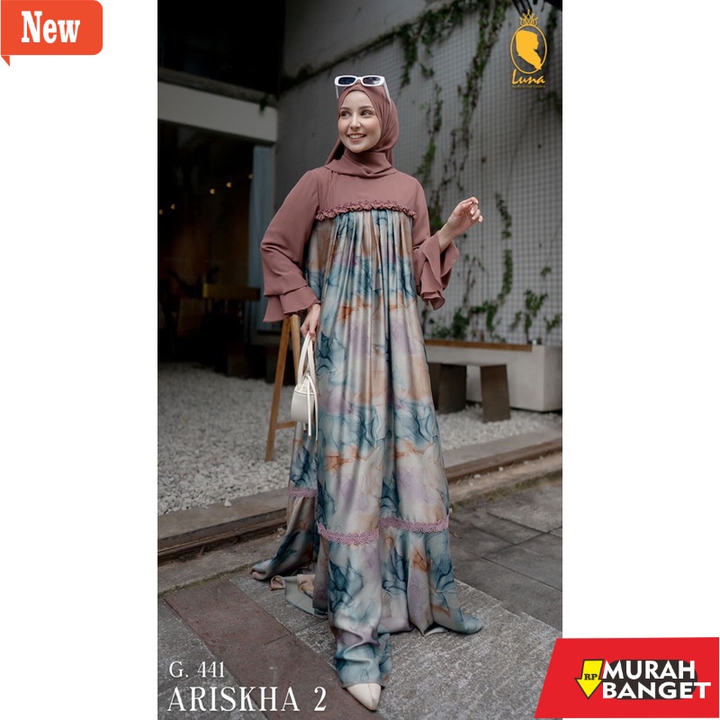 dijamin awet dan asli- Luna Dress | Luna Hijab | Gamis Luna | G.441 Ariskha 2
