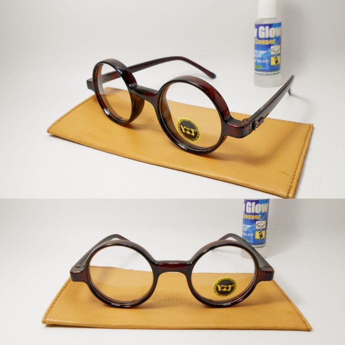 kacamata bulat frame plastik paket lensa anti uv