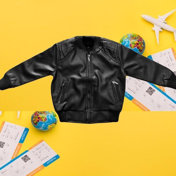 Jaket Bomber Semi Kulit Jaket kulit jaket anak Bomber keren Premium Jaket Anak laki-laki dan Perempu
