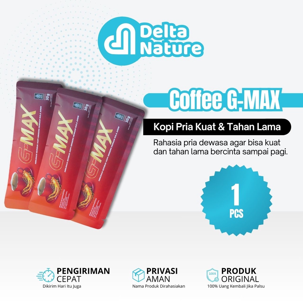 

Kopi Stamina Pria Kuat & Tahan Lama Original BPOM G-MAX Coffee Extra Ginseng @1 Sachet