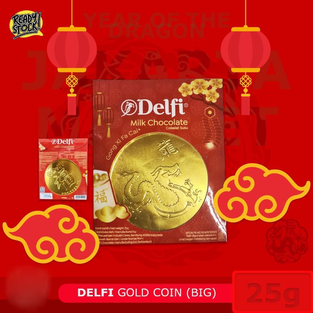 

DELFI BIG COIN GOLD Chinese New Year koin coklat shio Imlek Sincia Angpao MILK CHOCO GONG XI FA CAI Snake Sio Ular