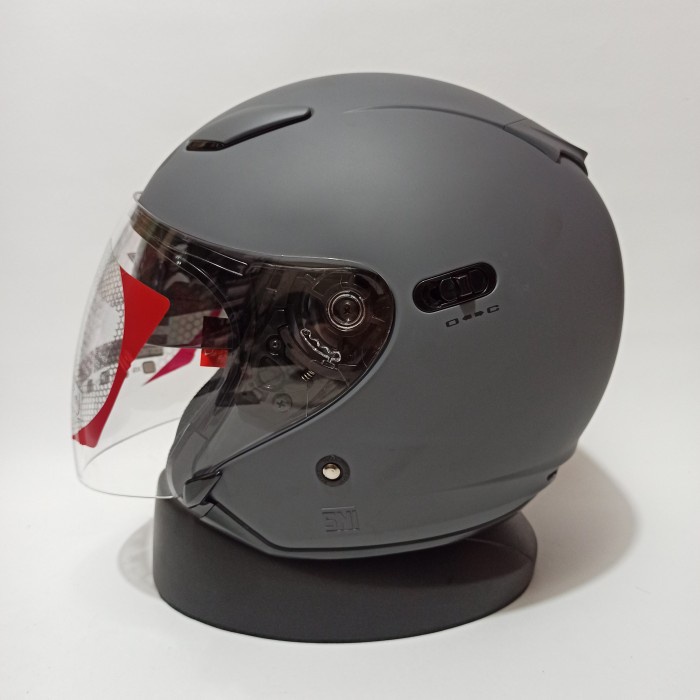 [ORI] HELM KYT DJ MAXI SOLID DOUBLE VISOR Half face - Abu dof, M