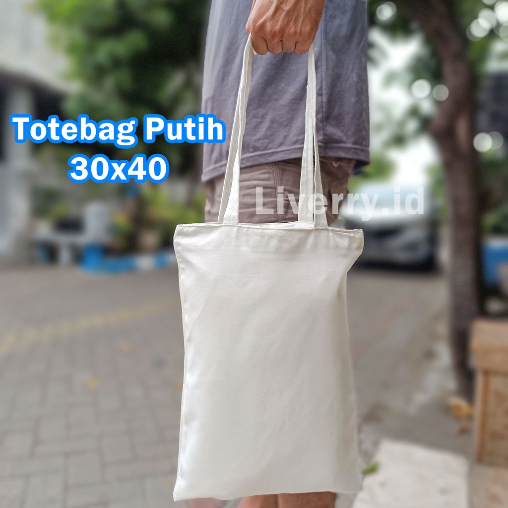 ToteBag Kanvas Putih 30x40 POLOS