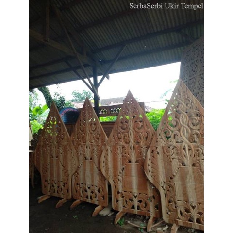 Gunungan Wayang Ukir MENTAH Kayu Jawa Dekor Pelaminan Pernikahan Termurah