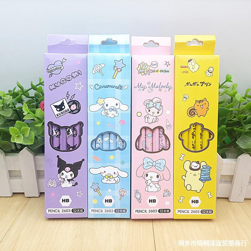 

(Gucin) (12 pcs) pensil tulis HB sanrio / Pensil tulis anak Hb cinnamoroll kuromi melody