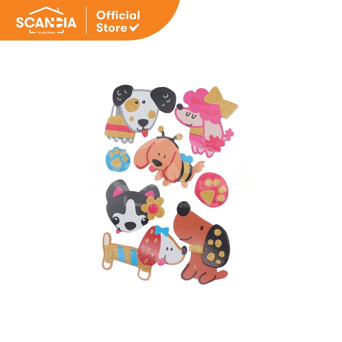 

SCANDIA Hiasan Stickers Glitter 3D Dog (SL0366)