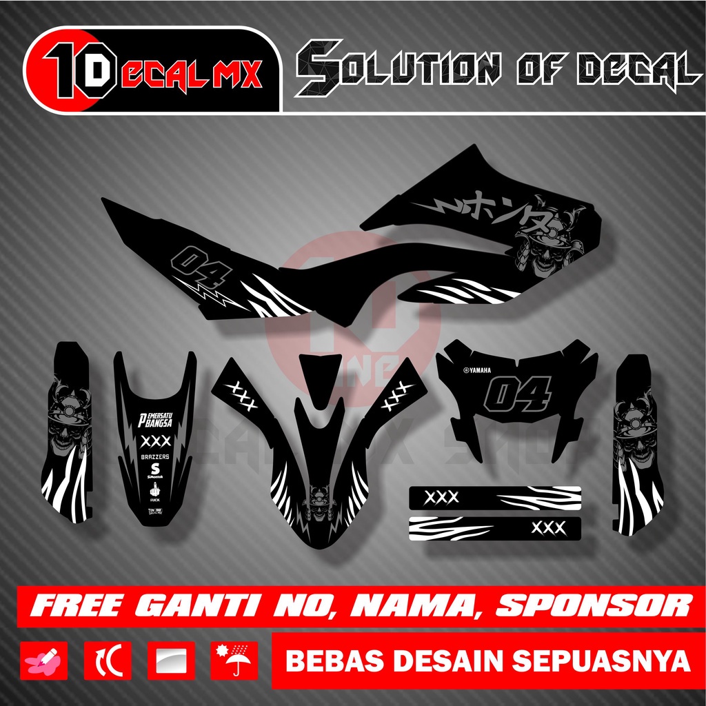 Decal WR 155 Hitam Putih Simple Full Body