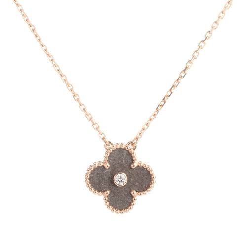 Holiday grey/yellow vca necklace 18k gold-Diamond Jewelry