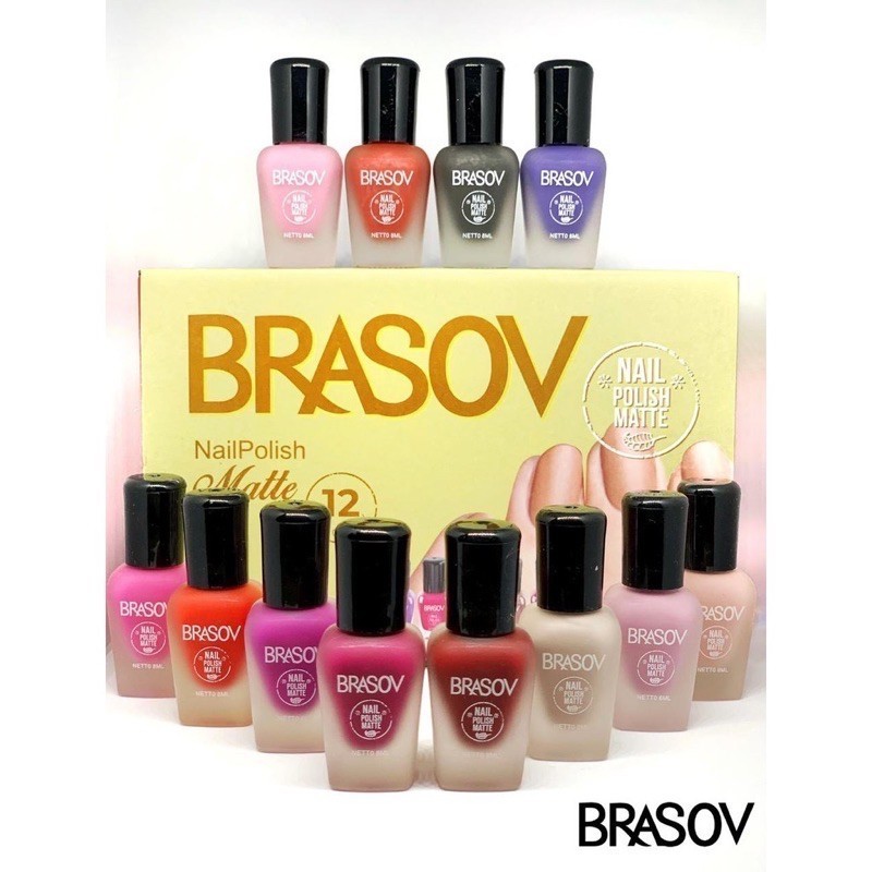 ~AB~ Brasov Kutek Matte 8 mL Nail Polish Matte Cat Kuku Kuteks Pewarna Kuku