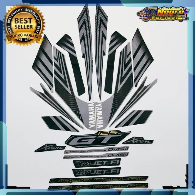Stiker striping yamaha xeon gt 125 2014 hitam  motor bagus