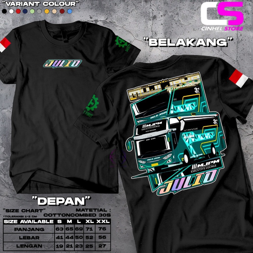 KAOS MOTIF BUS MUJI JAYA JULID - KAOS KOMUNITAS BUS INDONESIA - KAOS KEREN - KAOS DRIVER - KAOS PRIA